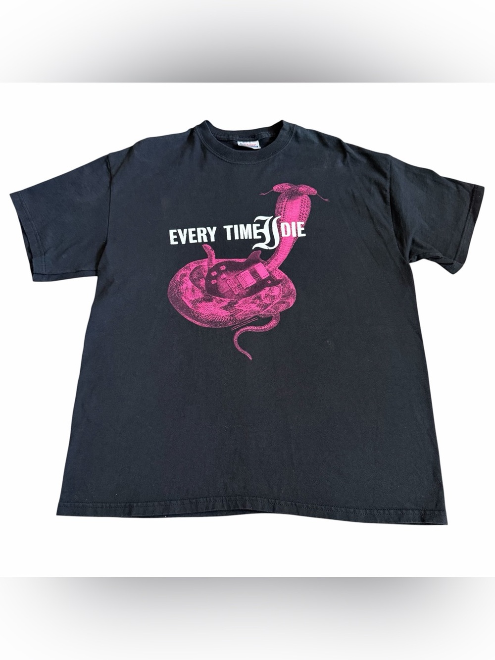 Ever Time I Die Band Snake T Shirt Sz L Black VTG Punk Hardcore Metal 2005 Y2K